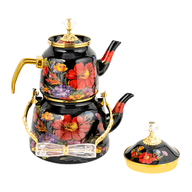 TK618 Turkish Floral Emalje Teapot Set
