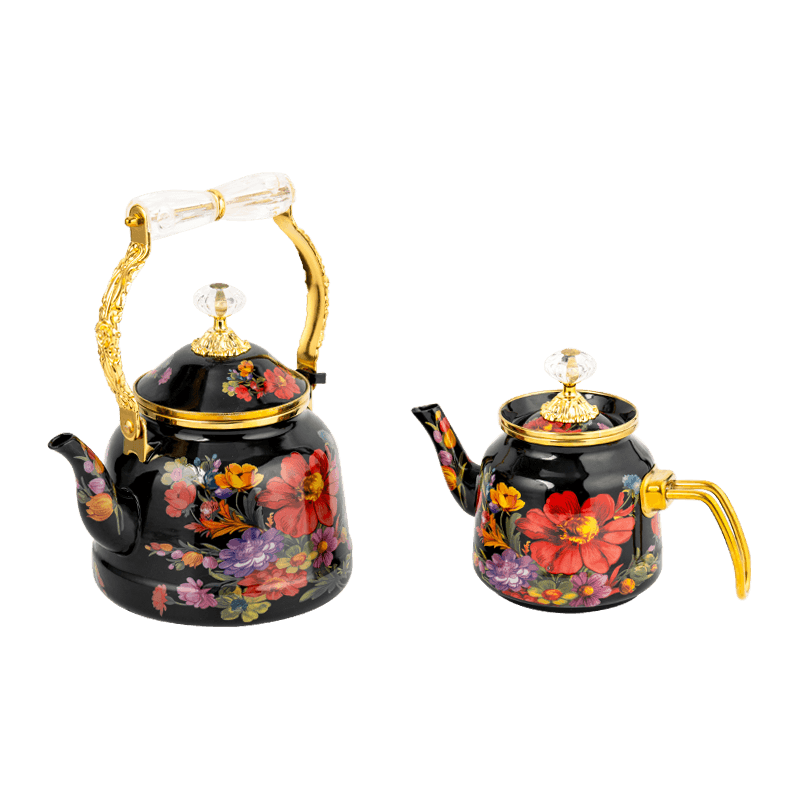 TK618 Turkish Floral Emalje Teapot Set