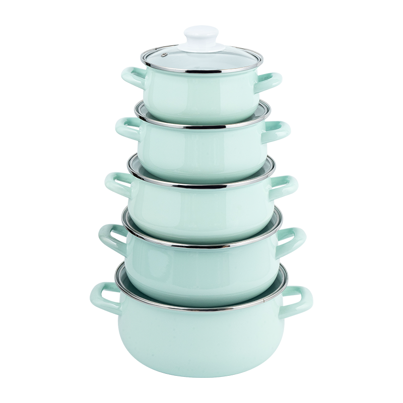 673D-5 Color Printed Emalel Stockpot