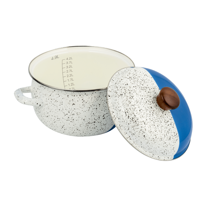 806D-5 rustfritt stål runde felg stockpot simmer emalje potte