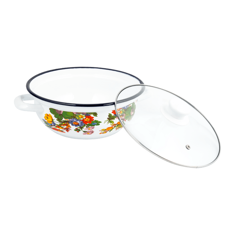 406D emalje rustfritt stål runde felg sjømat stockpot