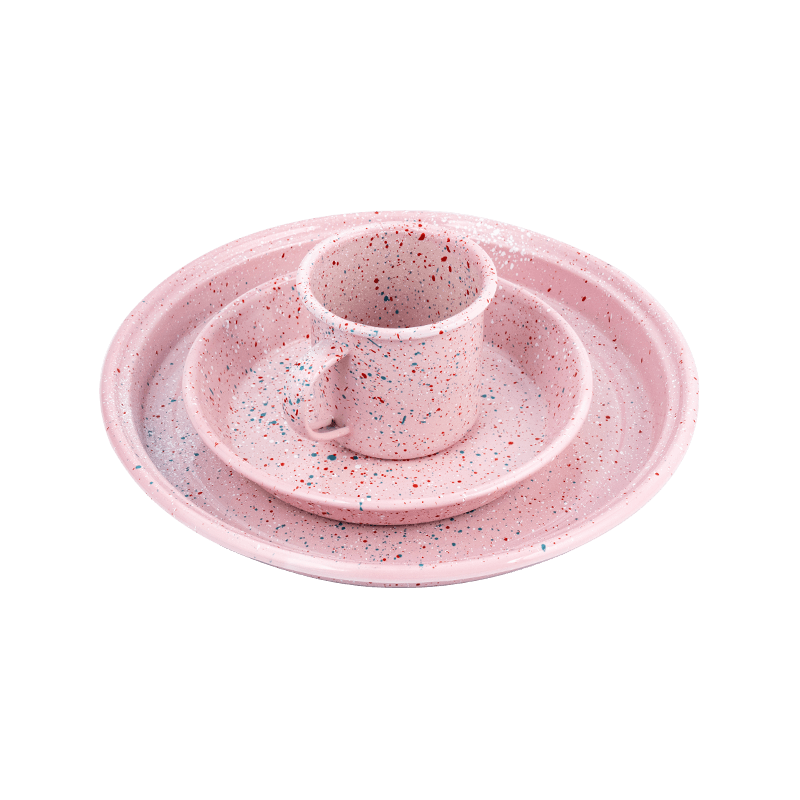 European Floral Emalje Teapot Set