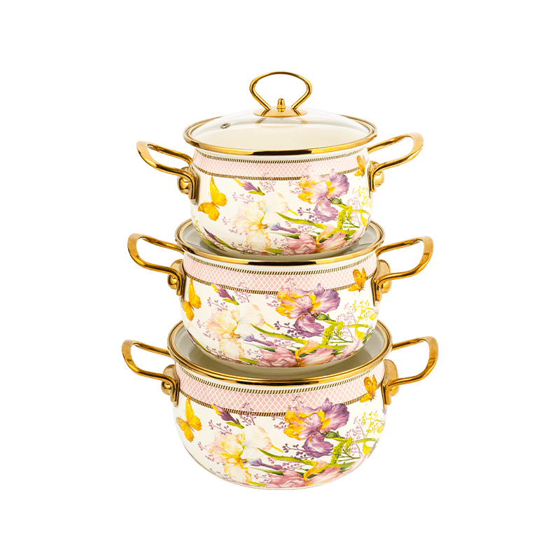 806D-5 rustfritt stål runde felg stockpot simmer emalje potte