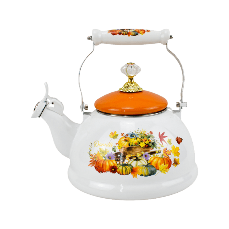 Kjøkken plystrende te emalje kjele